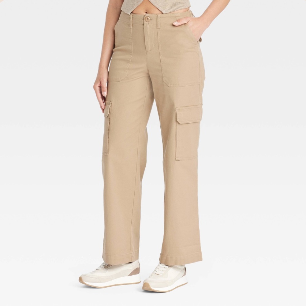 💜 LAST CHANCE Universal Thread Mid Rise Straight Leg Utility Cargo Pants in Tan